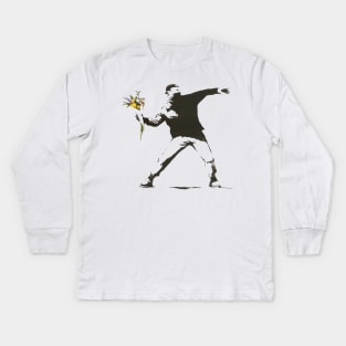 Banksy flower grenade Kids Long Sleeve T-Shirt